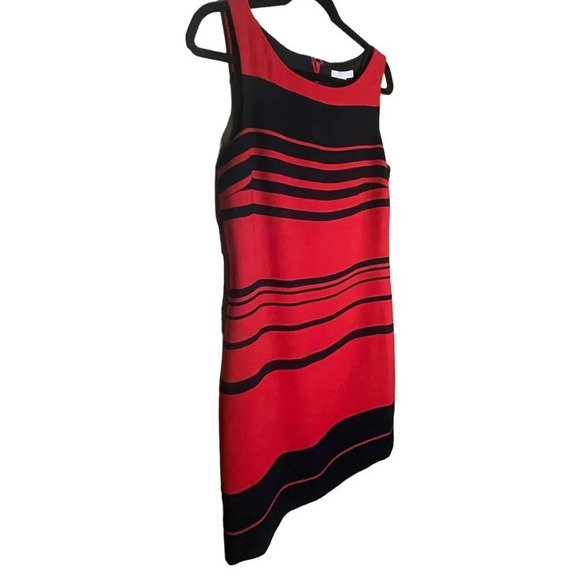 Banana Republic Women's Red & Navy Stripe Sleeveless Sheath Work Dress Size 6 - Picture 2 of 8